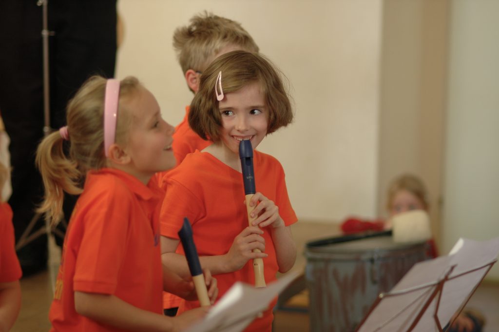 Blockflötenunterricht in der Zweiergruppe bei Uta Uffrecht, Musikschiff Freiburg
